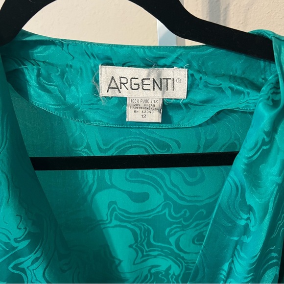 Vintage Teal Long Sleeve Dress - Picture 3 of 5